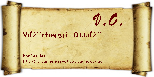 Várhegyi Ottó névjegykártya